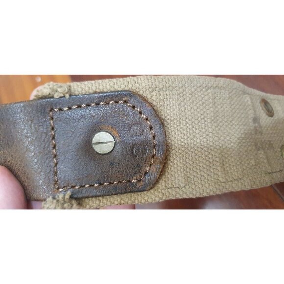 RRL by RALPH LAUREN Size 30 Brown Khaki Studded Leather Canv - Picture 3 of 9